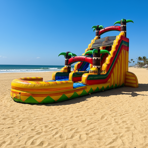 สไลเดอร์น้ำเป่าลมรูปฉลามแบบกำหนดเองสำหรับใช้งานเชิงพาณิชย์ ทนทาน พร้อมเครื่องเป่าลม รับประกัน <span class=keywords><strong>3</strong></span> ปี รับน้ำหนักได้ 500 กก. แทรมโพลีนเป่าลม - Product Image 4