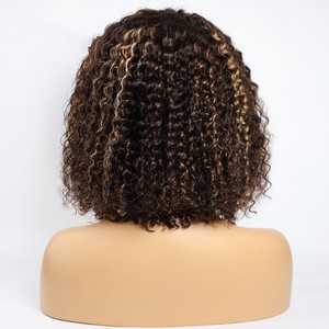 Perruques <span class=keywords><strong>BOB</strong></span> en cheveux humains vierges brésiliens avec dentelle frontale 13x4, couleur miel ombrée mélangée avec mèches, P4/27 - Product Image 6
