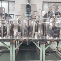 Ligne de production cosmétique de homogénéisateur de mélangeur d'émulsification sous vide crème de main de dentifrice faisant la machine