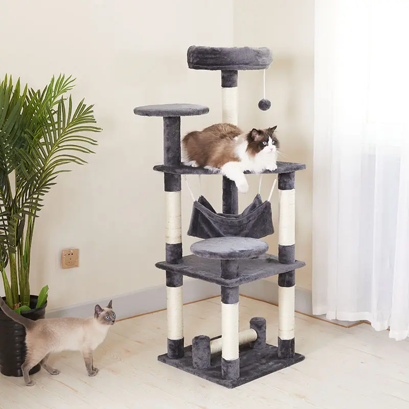 Mobili per animali domestici lounge a buon mercato di lusso moderno naturale sisal grande struttura rampicante raschietto albero gatto xxl legno gatto albero torre della casa