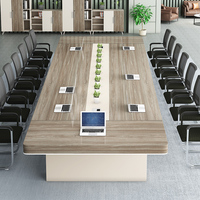 Ensemble de mobilier de bureau pour réunions de 12 à 18 personnes, table de réunion, table de conférence moderne avec gestion des câbles