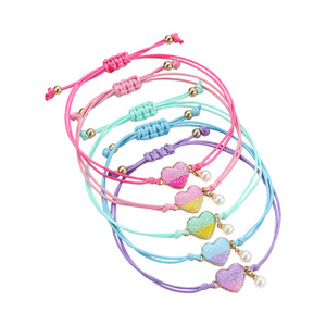 Ensemble de <span class=keywords><strong>bracelets</strong></span> colorés tissés à la main - 5 <span class=keywords><strong>bracelets</strong></span> d'amitié tressés réglables, cœur en émail, collection de <span class=keywords><strong>bracelets</strong></span> assortis pour <span class=keywords><strong>meilleurs</strong></span> amis - Product Image 5