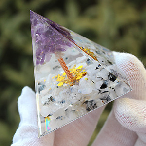 Amethyst <b>Tree</b> <b>Crystal</b> Pyramid Epoxy Resin Home Decoration Desktop Ornament 5cm 6cm - Product Image 3