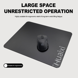 Custom Logo Black Tempered Glass Gaming Mouse Mat Ultra-Smooth Micro-Etched Surface Shatter Resistant with Silicone Base OEM - Product Image 4