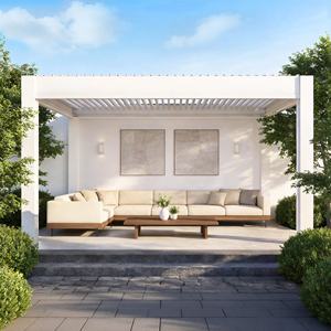 <span class=keywords><strong>Pergola</strong></span> bioclimatique en aluminium électrique, système réglable personnalisé, jardin, piscine, villa, imperméable, extérieur, à lames orientables - Product Image 2
