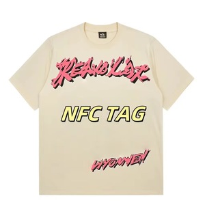 T-shirt da uomo Hell Star in cotone a maniche corte, stile streetwear europeo-americano, con lavaggio effetto invecchiato e distressed, di marca di moda, per il mercato transfrontaliero - Product Image 5