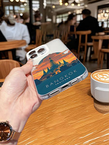 เคสโทรศัพท์ลายสถานที่สำคัญในกรุงเทพฯ สำหรับ 17/16/15/14 Pro Max ลายวัดวิวทิวทัศน์  ทาสี UV ป้องกันรอยนิ้วมือ กันกระแทก  วัสดุ TPU นิ่ม - Product Image 6