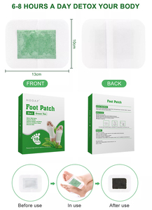 Nouveaux Patchs Détoxifiants Naturels pour les Pieds 2026 aux Herbes, Personnalisables aux Arômes de Gingembre et Thé Vert, Soin 10x13cm, Extrait de Vinaigre de Bois, Vitamine C - Product Image 5