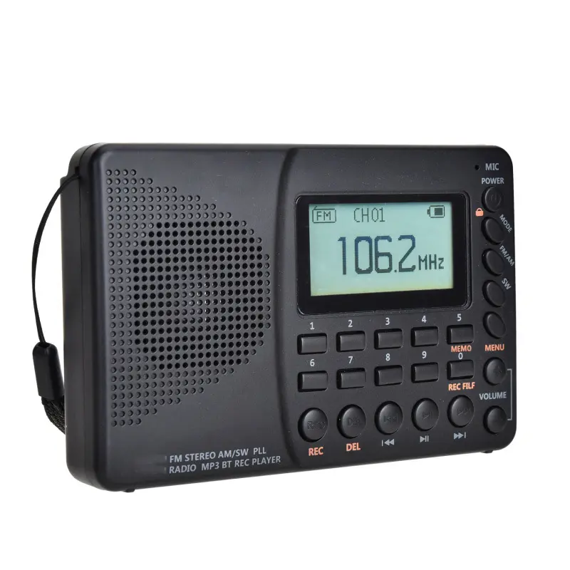 Jx902 FM AM SW Máy nghe nhạc MP3 1000 mAh pin AM FM Đài phát thanh di động