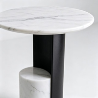 Table d'appoint mobile en pierre naturelle de style minimaliste italien pour entrée, café ou chevet