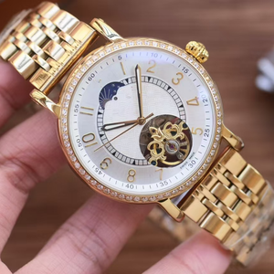 Montre chronographe mécanique automatique haut de gamme de qualité supérieure, bracelet en acier inoxydable, alliage, luxe pour homme, simple, à aiguilles - Product Image 3