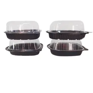 Disposable PP Plastic Box For Food Roast Chicken Container With Clear Lid Waterproof And Anti Fog Food Takeaway Packaging Tray