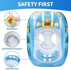 <span class=keywords><strong>Piscina</strong></span> Gonfiabile per Bambini a Forma di Auto Personalizzata - Auto Sportiva Blu con Tettuccio Parasole Regolabile e Sedile di Sicurezza - Product Image 2