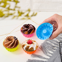 Lot de 12 mini moules à gâteau en silicone, moules à muffins et coupes à pudding en forme de citrouille, ustensiles de cuisson antiadhésifs pour la vente en gros d'outils de pâtisserie
