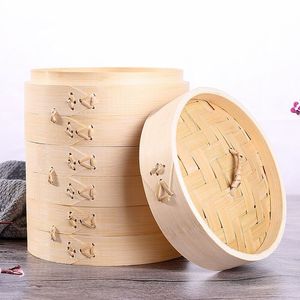 Factory wholesale of steamed buns and dumplings made of Chinese fir, nanmu wood, and bamboo; round <b>steamers</b>; <b>steamer</b> racks. - Product Image 2