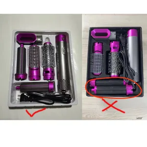 Personalizzato 5 in 1 professionale per lo Styling dei capelli Set di strumenti per capelli salone asciugacapelli spazzola piastra a pettine caldo senza calore per capelli bigodino