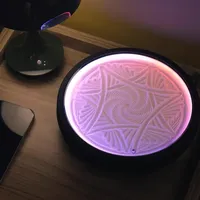 Robot de Peinture au Sable Automatique Miniature, Lampe de Nuit LED RGB Intelligente Simple à Alimentation CC, Ornement de Bureau DIY, Cadeau Technologique Créatif pour la Maison et la Chambre