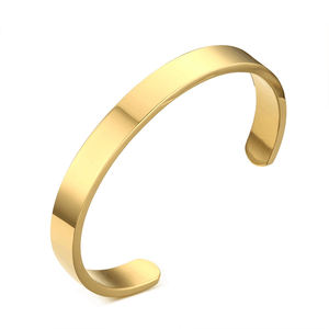 Bracelet manchette plaqué or, acier inoxydable plaqué or, minimaliste, bijoux à la mode, <span class=keywords><strong>2022</strong></span> - Product Image 2