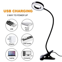 Lampe de bureau multifonctionnelle 7W usb led clip loupe universelle lampe de bureau avec pince