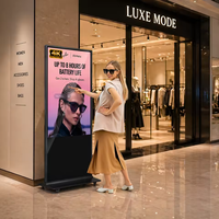 Kiosque numérique ultra-fin sur pied, écran tactile interactif, totem publicitaire LCD pour la vente au détail