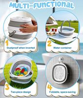 Panier de rangement pliable double capacité pour jouets de bain avec égouttoir rapide pour salle de bain, douche, piscine, plage