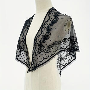 Châle d'Église Triangulaire en Dentelle en Petite Quantité Motif Religieux Vierge <span class=keywords><strong>Marie</strong></span> Foulard Transparent Brodé pour Femme Accessoires de Vêtement - Product Image 5