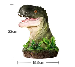 Su misura a buon mercato divertente big statuetta in resina di trasporto del ragazzo scherza il regalo del fumetto Tyrannosaurus dinosaur coin piggy bank