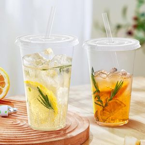 Gobelets à café transparents avec couvercle, design personnalisé, sans logo, jetables, pour boissons froides, thé au lait, soda, eau, en <span class=keywords><strong>plastique</strong></span> PET - Product Image 6