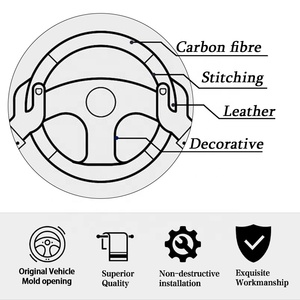 Personalización de Volante Estilo Cuero y Fibra de Carbono para Chevrolet Corvette <span class=keywords><strong>Camaro</strong></span> C7 2011 2012 2014 2016 2017 - Product Image 5