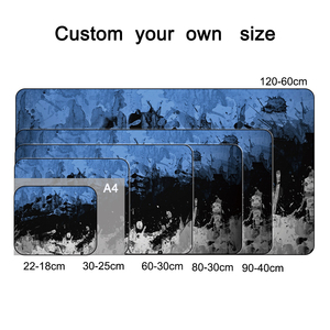 Tapis de jeu personnalisé bleu noir gris éclaboussures d'encre Image 90cm résistant à l'eau et aux rayures imprimé par sublimation avec logo personnalisé - Product Image 3