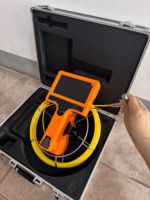 Sonde 14MM 512Hz Caméra de plomberie d'inspection de vidange d'égout sous-marin avec câble de tige de poussée de 30m Moniteur de 7 pouces