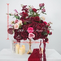 Arrangement floral de luxe en roses artificielles en soie, boule de fleurs blanches, 50 cm, 60 cm, 70 cm, 80 cm, pour centres de table de mariage