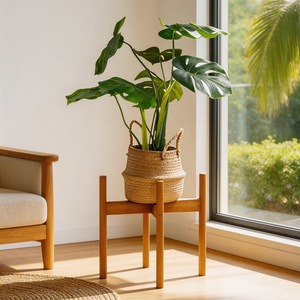 Soporte de madera para plantas suculentas, móvil, para interiores, para balcón, sala de estar y sala de estar principal. - Product Image 1