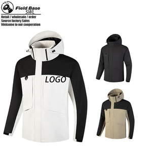 Áo khoác varsity ba trong một có mũ trùm đầu, khóa kéo, chống thấm nước, chống gió, cổ đứng dài, logo tùy chỉnh, unisex, mùa đông, có thể tháo rời - Product Image 1