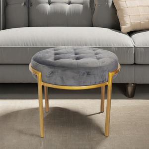 Tabouret moderne en daim gris pour la maison, appartement, hall, école, <span class=keywords><strong>chaise</strong></span> de loisirs de luxe <span class=keywords><strong>Amazon</strong></span> Offre Spéciale meubles pour le salon et la chambre à coucher - Product Image 3