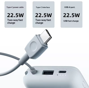 Original mi Pocket Built-in <b>Cable</b> Power Bank 10000mAh 22.5W PD Fast Charging Portable <b>Charger</b> - Product Image 3