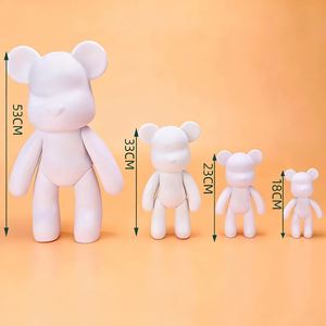 Oso Violento Adorable Blanco Liso para Pintura Fluida, Adhesivo, Mármol, DIY, Juguete Hecho a Mano, Fuente de Comercio Exterior Transfronterizo - Product Image 6