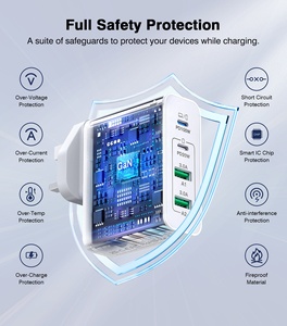 Chargeur mural USB HNT GaN 120W 4 ports (prises UK/US/EU/JP/AU) à charge ultra-rapide 2A2C pour ordinateur portable et <span class=keywords><strong>iPhone</strong></span> 17/16 - Product Image 5