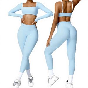 Conjunto Deportivo de 2 Piezas para Yoga, de Cintura Alta, Secado Rápido, Ligero, Estampado, Ajustado, para Tallas Grandes, Transpirable, para Correr - Product Image 3