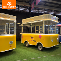Mini Foodcourt Écologique en Acier Galvanisé – Kiosque Mobile Conteneurisé sur Remorque à 4 Roues – Tiny House sur Roues pour Extérieur