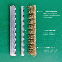 Brosse à fil de laiton, brosse plate en fil de cuivre, brosse à débavurer industrielle