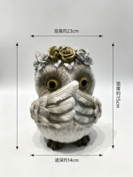 Patung Burung Hantu Resin Dengan Mahkota Bunga, Figur Burung Hantu Lucu, Ornamen Meja Rumah, Dekorasi Taman, Grosir OEM ODM