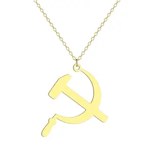 Socialisme Symbool Ketting Hamer & Scythe Rvs Hanger Ketting Voor Mannen & Vrouwen Sovjet Union Sieraden Accessoires