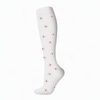 Nouvelles chaussettes de compression en nylon à imprimé végétal, absorbant la transpiration, pour la course, le yoga, la corde à sauter, les sports, chaussettes élastiques mi-mollet