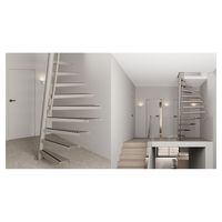 Escalier d'escalier en bois en acier bricolage personnalisé de style super moderne Prima avec escalier flottant en bois en acier à limon unique