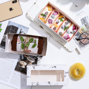 Cajas largas para tartas personalizadas <span class=keywords><strong>al</strong></span> por <span class=keywords><strong>mayor</strong></span> con impresión offset <span class=keywords><strong>de</strong></span> forma plana y lámina dorada para bodas, pastelería y embalaje <span class=keywords><strong>de</strong></span> tartas - Product Image 4