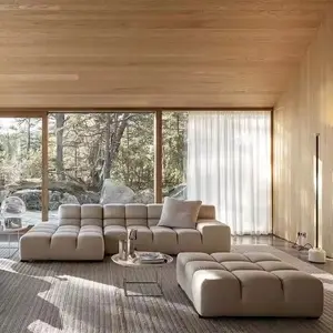 Italiano moderno salón muebles sofá seccional modular gran tela esquina grupo sofá
