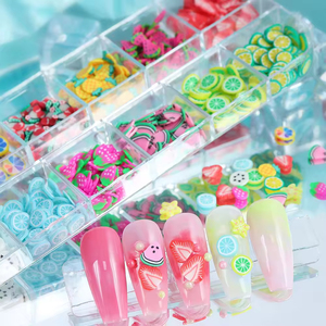 12 Rejillas de Adornos de Resina para Uñas con Formas Mixtas de Frutas, Diamantes de Imitación Kawaii, Joyería Decorativa para Manicura a Presión - Product Image 3