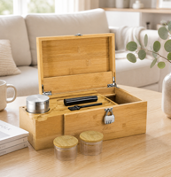 Boîte de rangement en bambou naturel verrouillable avec plateau amovible, bocaux en verre, serrure à combinaison, organisateur domestique polyvalent, coffret cadeau