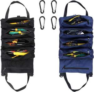 Échantillon gratuit Rouleau de sac à outils multifonctionnel, sac à outils enroulable, pochette à outils suspendue, organisateur d'outils en toile - Product Image 6